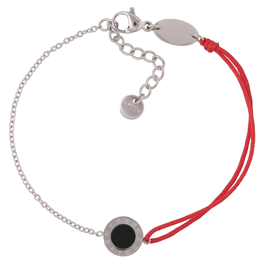 Браслет Xuping ТТМ Stainless Steel цвет Родий Цепочка с красным шнуром и вставка с доп.цеп 18-21см х 1-2мм фото №1 Браслет Xuping ТТМ Stainless Steel цвет Родий Цепочка с красным шнуром и вставка с доп.цеп 18-21см х 1-2мм фото №1