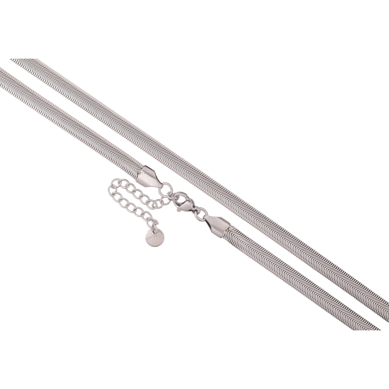 Ланцюжок Xuping ТТМ Stainless Steel колір Родій «Плетіння Снейк» довжина 43-48см х 5мм фото №1 Ланцюжок Xuping ТТМ Stainless Steel колір Родій «Плетіння Снейк» довжина 43-48см х 5мм фото №1