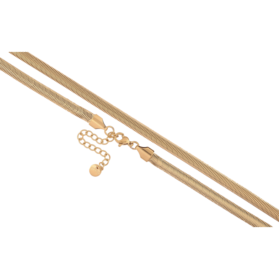 Ланцюжок Xuping ТТМ Stainless Steel колір 14К «Плетіння Снейк» довжина 46-51см х 5мм фото №1 Ланцюжок Xuping ТТМ Stainless Steel колір 14К «Плетіння Снейк» довжина 46-51см х 5мм фото №1