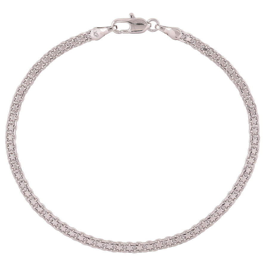 Браслет Xuping Родий Цепочка Итальянский Бисмарк длинна 19см х 3мм фото №1