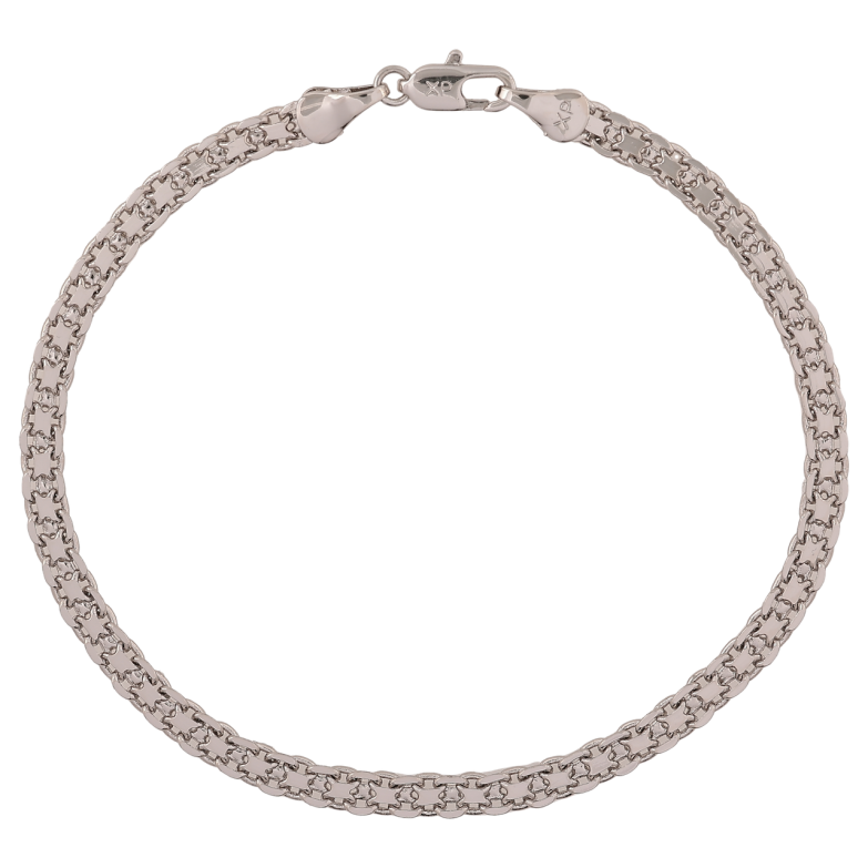 Браслет Xuping Родий Цепочка плетение Итальянский Бисмарк длинна 21см х 4мм фото №1 Браслет Xuping Родий Цепочка плетение Итальянский Бисмарк длинна 21см х 4мм фото №1