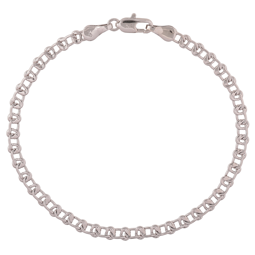 Браслет Xuping Родій «Ланцюжок плетіння Вузол» довжина 19см х 3.5мм фото №1 Браслет Xuping Родій «Ланцюжок плетіння Вузол» довжина 19см х 3.5мм фото №1