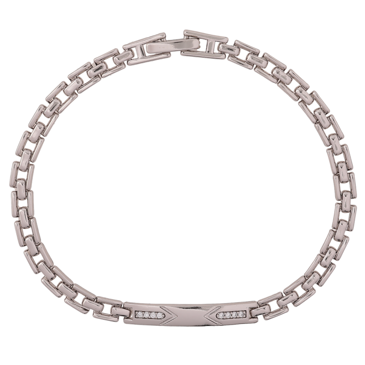 Браслет Xuping Родий Браслетное плетение с вставкой длинна 19см х 4мм фото №4