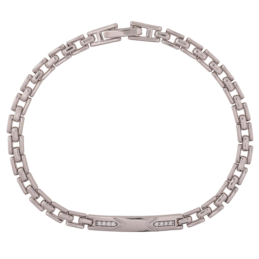 Браслет Xuping Родий Браслетное плетение с вставкой длинна 19см х 4мм фото №1