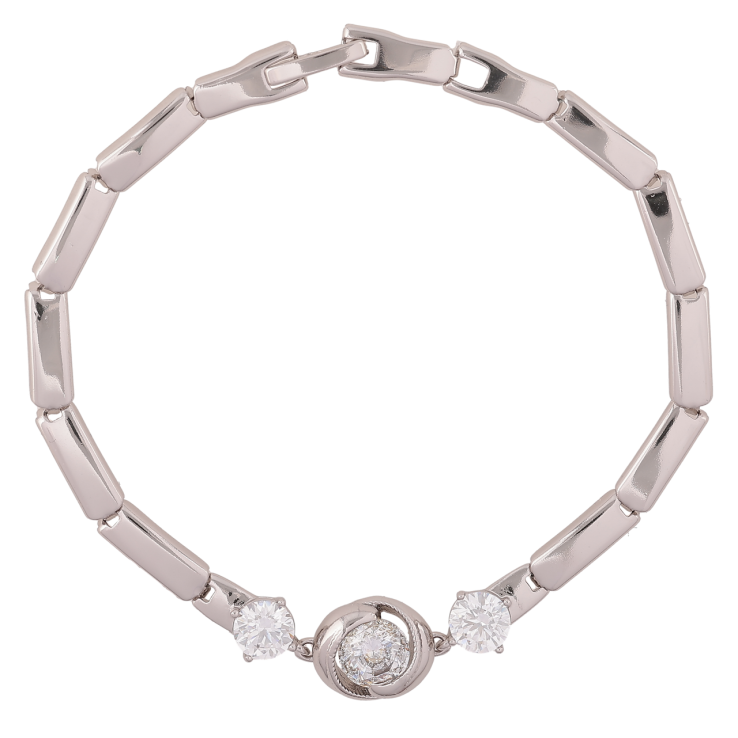 Браслет Xuping Родій «Декоративний візерунок з кришталевою вставкою» довжина 19.5см х 4-10мм фото №19