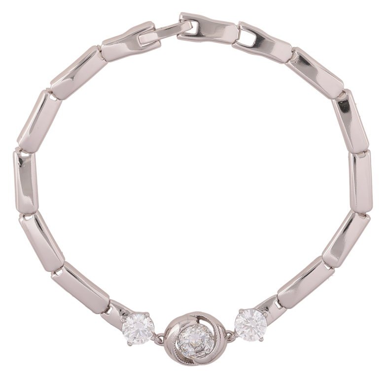 Браслет Xuping Родій «Декоративний візерунок з кришталевою вставкою» довжина 19.5см х 4-10мм фото №1 Браслет Xuping Родій «Декоративний візерунок з кришталевою вставкою» довжина 19.5см х 4-10мм фото №1