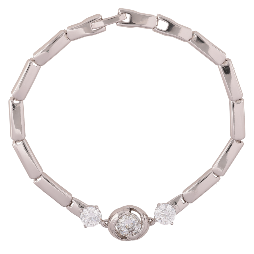 Браслет Xuping Родій «Декоративний візерунок з кришталевою вставкою» довжина 19.5см х 4-10мм фото №1 Браслет Xuping Родій «Декоративний візерунок з кришталевою вставкою» довжина 19.5см х 4-10мм фото №1