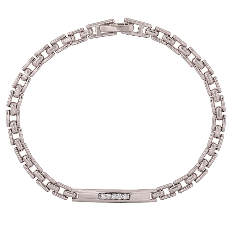 Браслет Xuping Родий Браслетный узор с вставкой длинна 19см х 4мм фото №1 Браслет Xuping Родий Браслетный узор с вставкой длинна 19см х 4мм фото №1