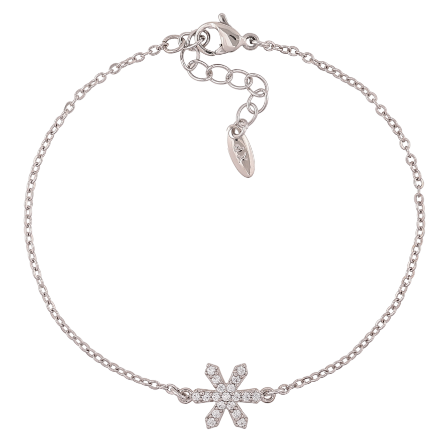 Браслет Xuping Родий Цепочка Якорная с вставкой снежинка длинна с доп. цепочкой 17-20см х 1.5мм фото №1 Браслет Xuping Родий Цепочка Якорная с вставкой снежинка длинна с доп. цепочкой 17-20см х 1.5мм фото №1