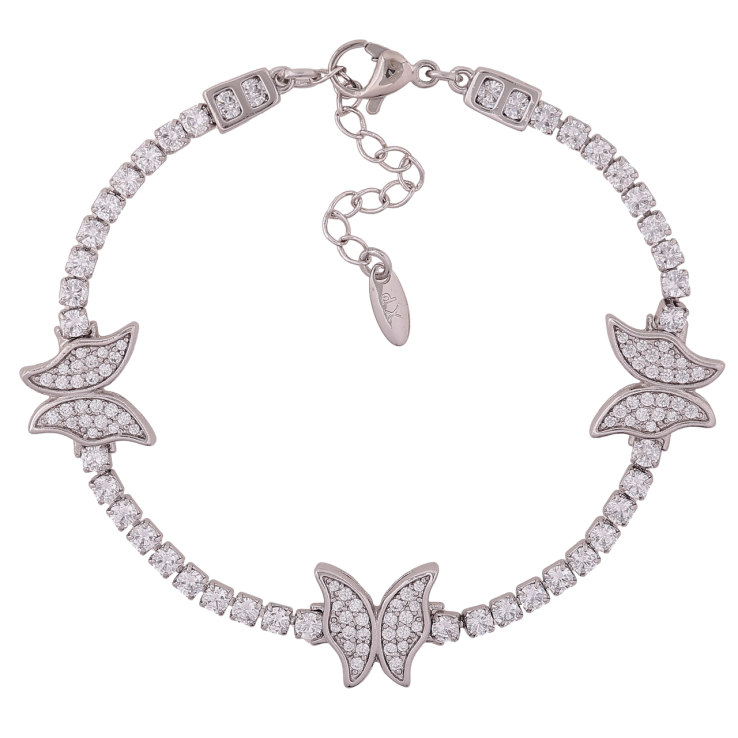 Браслет Xuping Родій «Кришталева доріжка з метеликами» довжина з доп. ланцюжком 17-20.5см х 3-12мм фото №16