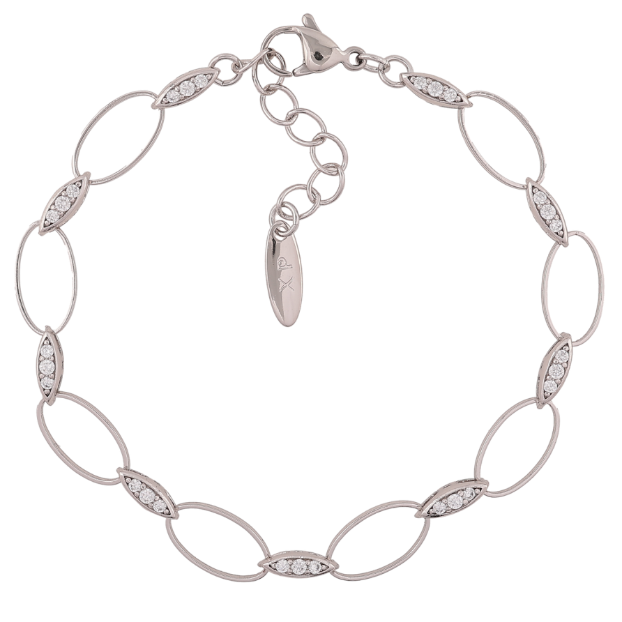 Браслет Xuping Родій «Візерунок з кристалами» довжина з доп. ланцюжком 18-21см х 3-7мм фото №1 Браслет Xuping Родій «Візерунок з кристалами» довжина з доп. ланцюжком 18-21см х 3-7мм фото №1