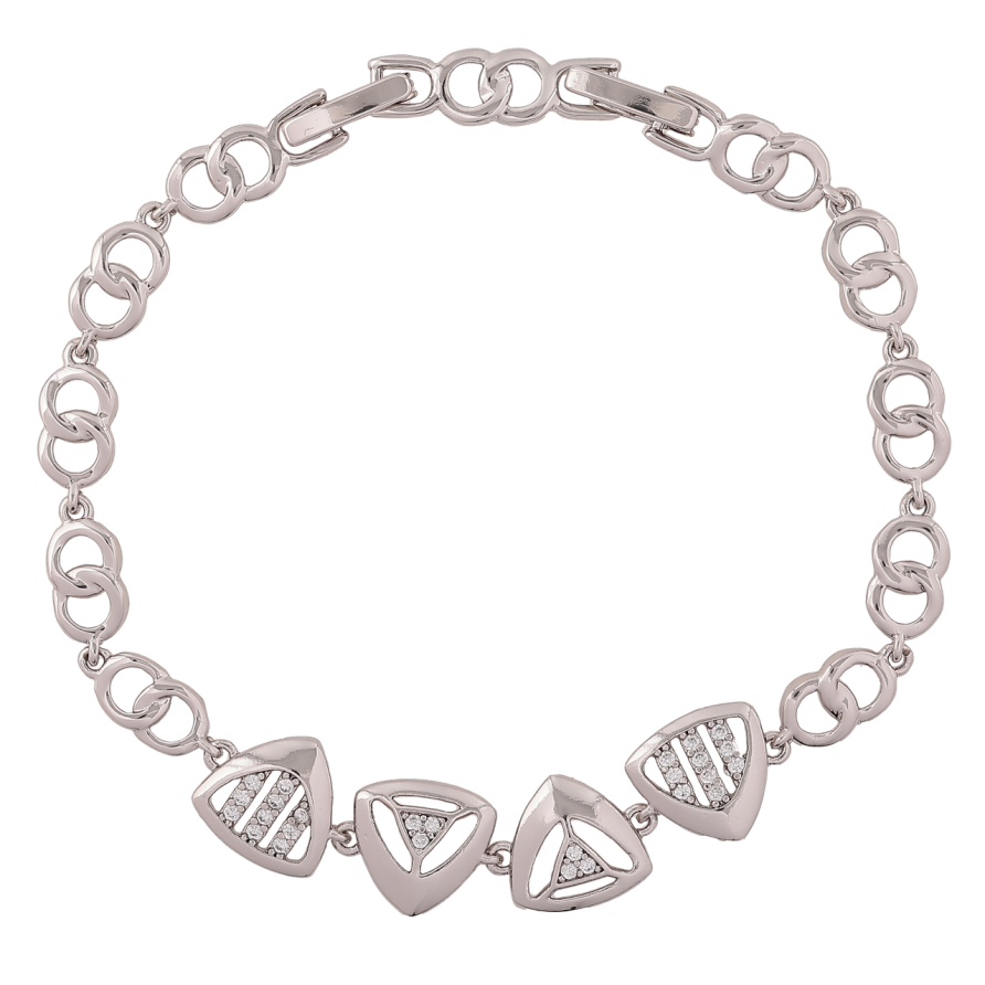 Браслет Xuping Родій «Декоративний візерунок з кристалами» довжина з доп. замком 17.5,19.5см х 6-10мм фото №1