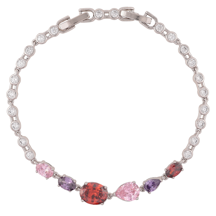 Браслет Xuping Родій «Різнокольорові кристали» довжина з доп. замком 17,19см х 3-7мм фото №9