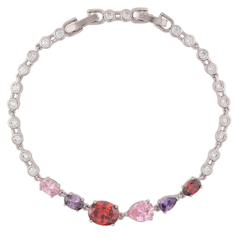 Браслет Xuping Родій «Різнокольорові кристали» довжина з доп. замком 17,19см х 3-7мм фото №1 Браслет Xuping Родій «Різнокольорові кристали» довжина з доп. замком 17,19см х 3-7мм фото №1