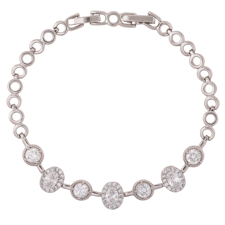 Браслет Xuping Родій «Кришталевий блиск» довжина з доп. замком 17.5,19см х 5-8мм фото №15