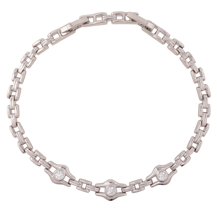 Браслет Xuping Родій «Браслетний візерунок з кристалами» довжина з доп. замком 17.5,19.5см х 4-7мм фото №25