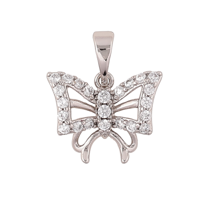 Кулон Xuping Родій «Метелик з кристалами» для ланцюжка до 5мм фото №7 Кулон Xuping Родій «Метелик з кристалами» для ланцюжка до 5мм фото №7