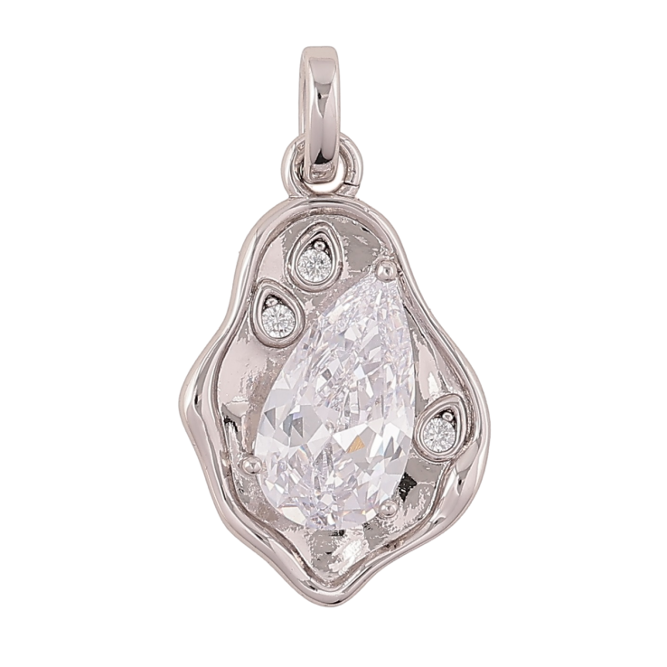 Кулон Xuping Родій «Декоративний візерунок з кристалом» для ланцюжка до 5мм фото №6