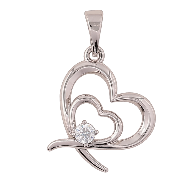 Кулон Xuping Родий Сердечки с кристаллов для цепочки до 5мм фото №1