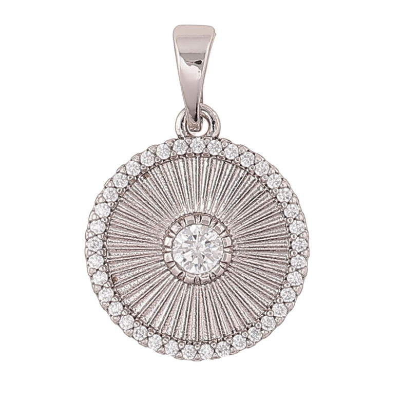 Кулон Xuping Родий Круг с кристаллами для цепочки до 5мм фото №1 Кулон Xuping Родий Круг с кристаллами для цепочки до 5мм фото №1