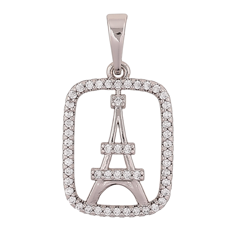 Кулон Xuping Родий Эйфелева Башня для цепочки до 6мм фото №1 Кулон Xuping Родий Эйфелева Башня для цепочки до 6мм фото №1