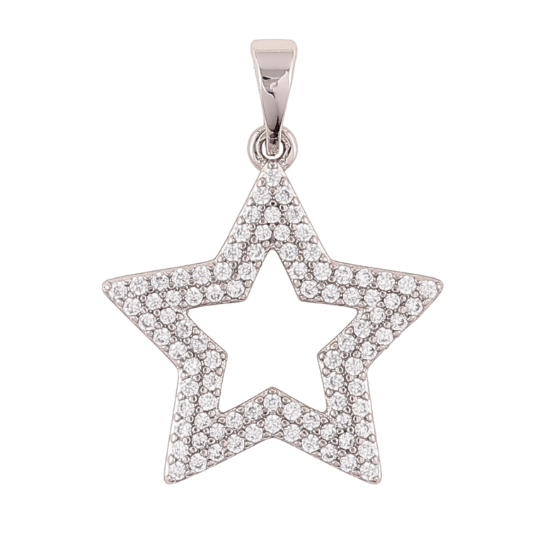 Кулон Xuping Родій «Зірка з інкрустацією кристалами» для ланцюжка до 5мм фото №1