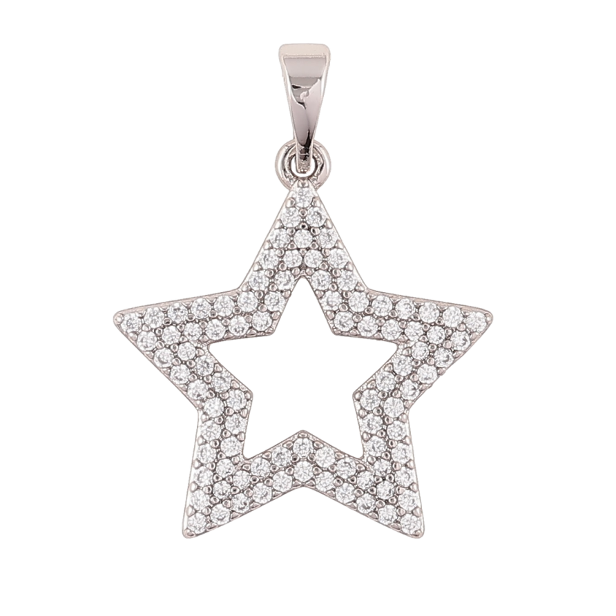 Кулон Xuping Родий Звезда с инкрустацией кристаллами для цепочки до 5мм фото №1
