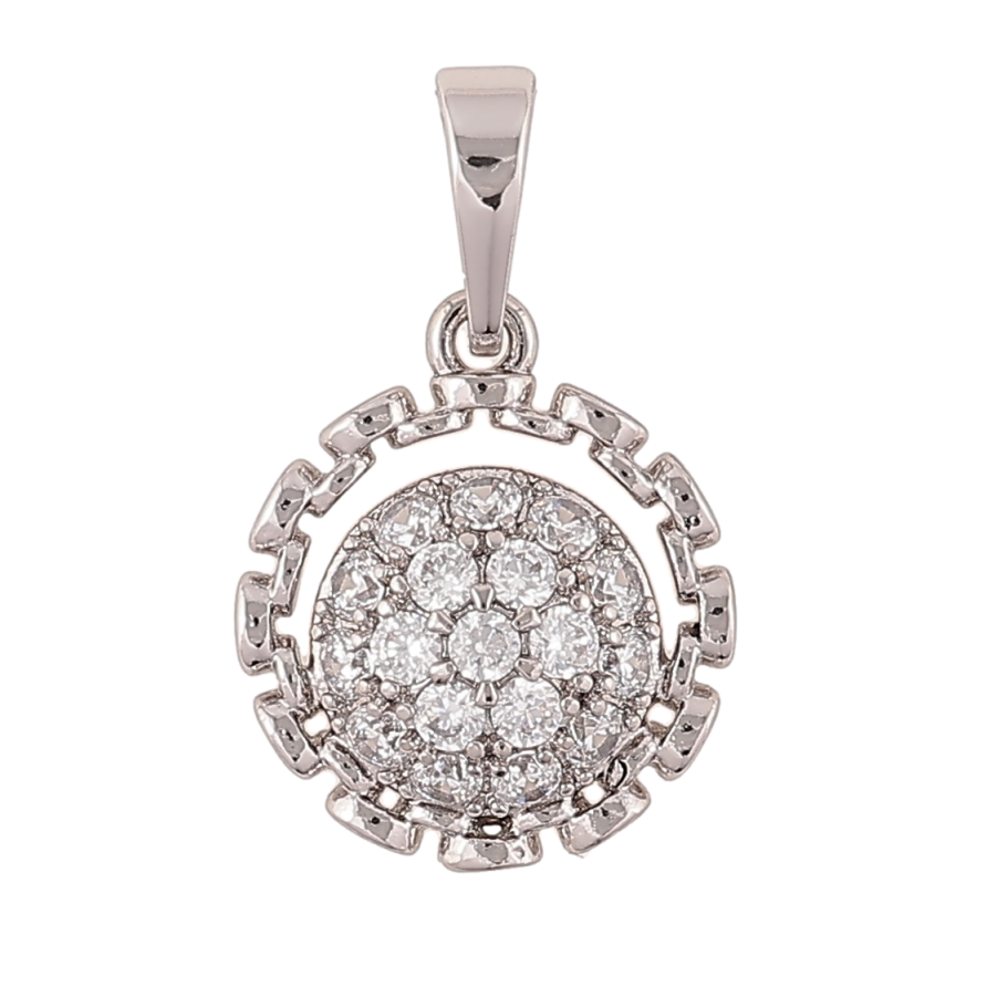 Кулон Xuping Родій «Візерунок з кристалами» для ланцюжка до 6мм фото №1 Кулон Xuping Родій «Візерунок з кристалами» для ланцюжка до 6мм фото №1