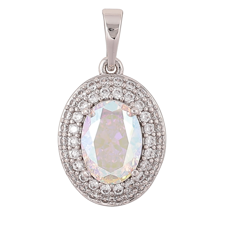 Кулон Xuping Родій «Райдужний кристал в обрамленні дрібних» для ланцюжка до 6мм фото №25