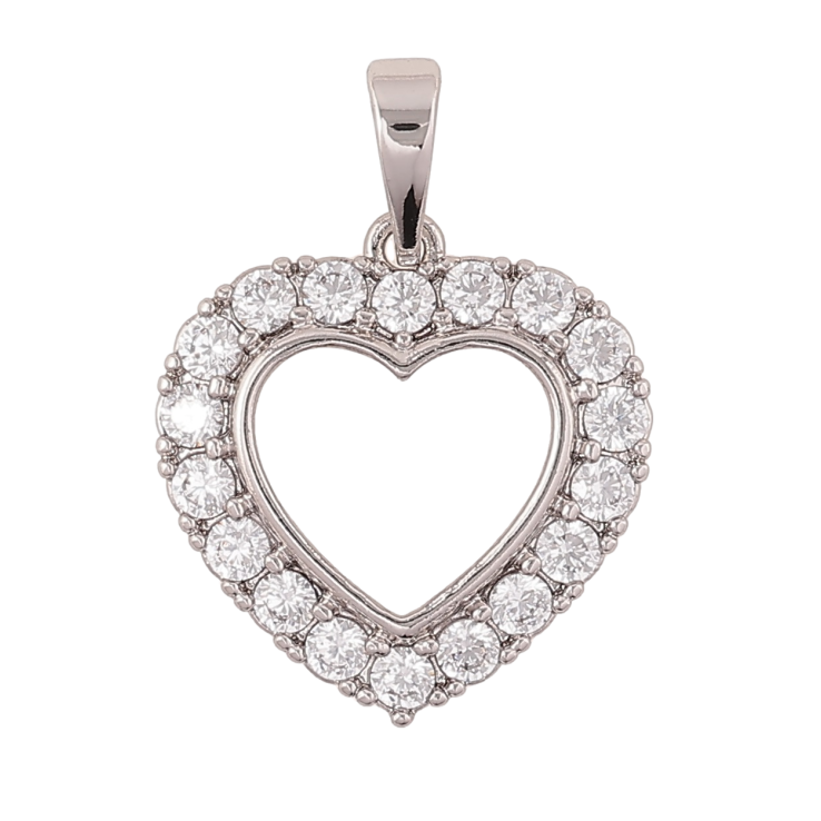 Кулон Xuping Родій «Сердечко з кристалами» для ланцюжка до 6мм фото №13