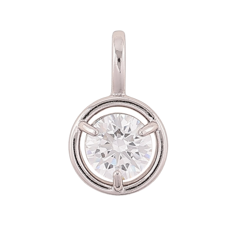 Кулон Xuping Родій «Кристал у колечку» для ланцюжка до 3мм фото №1