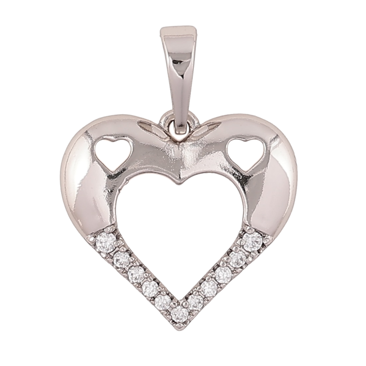 Кулон Xuping Родій «Сердечко з кристалами» для ланцюжка до 6мм фото №23 Кулон Xuping Родій «Сердечко з кристалами» для ланцюжка до 6мм фото №23