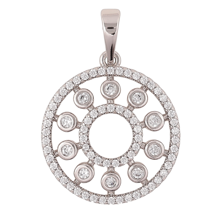 Кулон Xuping Родій «Колечко з візерунком кристалами» для ланцюжка до 6мм фото №25