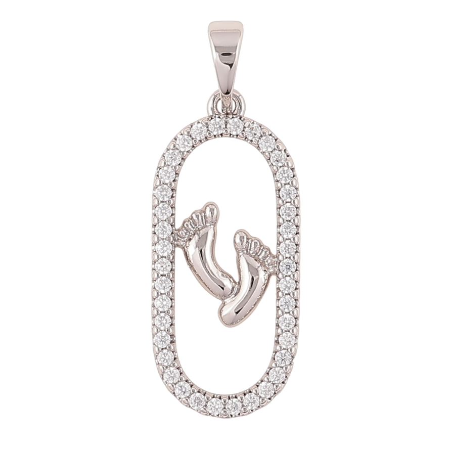 Кулон Xuping Родій «Дитячі слідочки» для ланцюжка до 5мм фото №1 Кулон Xuping Родій «Дитячі слідочки» для ланцюжка до 5мм фото №1