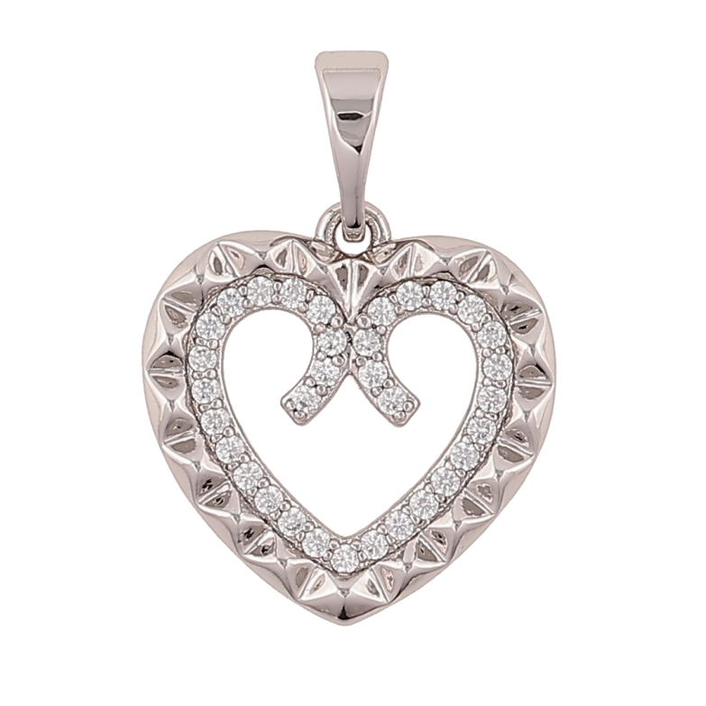 Кулон Xuping Родий Сердечко для цепочки до 5мм фото №1 Кулон Xuping Родий Сердечко для цепочки до 5мм фото №1