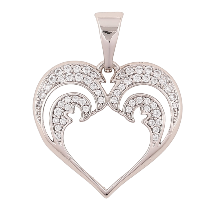 Кулон Xuping Родій «Сердечко» для ланцюжка до 7мм фото №4 Кулон Xuping Родій «Сердечко» для ланцюжка до 7мм фото №4