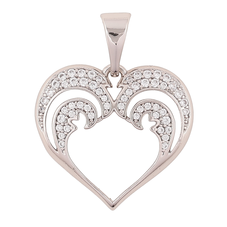 Кулон Xuping Родій «Сердечко» для ланцюжка до 7мм фото №1 Кулон Xuping Родій «Сердечко» для ланцюжка до 7мм фото №1