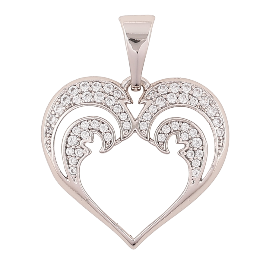 Кулон Xuping Родій «Сердечко» для ланцюжка до 7мм фото №1 Кулон Xuping Родій «Сердечко» для ланцюжка до 7мм фото №1