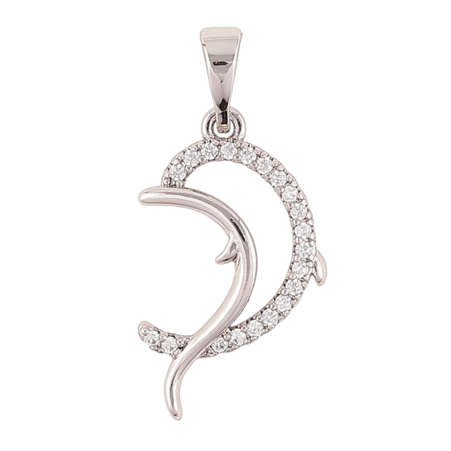 Кулон Xuping Родій «Дельфін» для ланцюжка до 5мм фото №1 Кулон Xuping Родій «Дельфін» для ланцюжка до 5мм фото №1