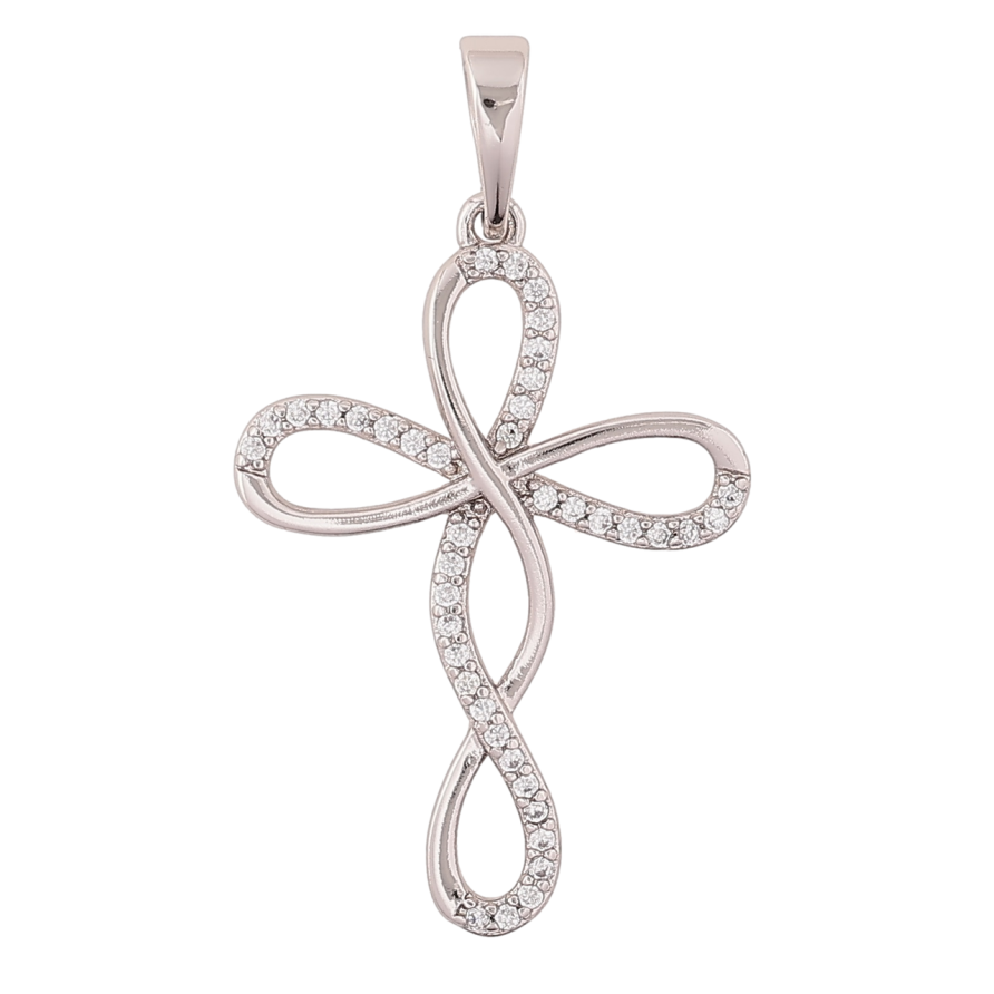 Кулон Xuping Родий Крест с кристаллами для цепочки до 6мм фото №1 Кулон Xuping Родий Крест с кристаллами для цепочки до 6мм фото №1