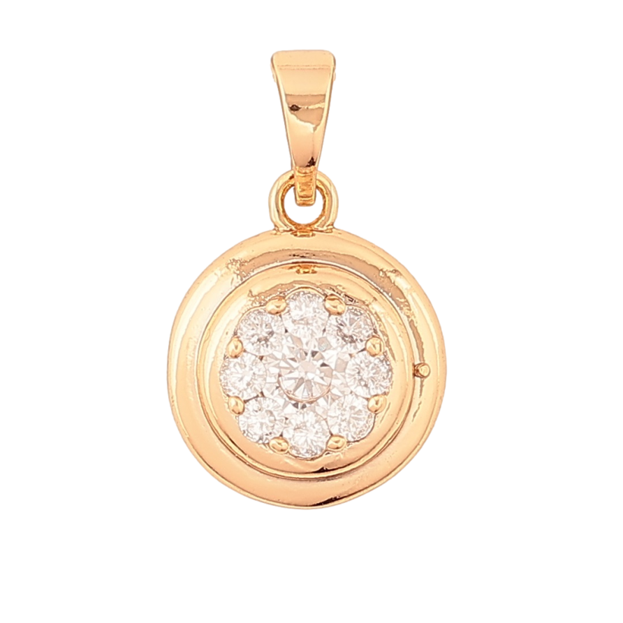 Кулон Xuping Позолота 18K «Коло з кришталевою квіточкою» для ланцюжка до 5 мм фото №1