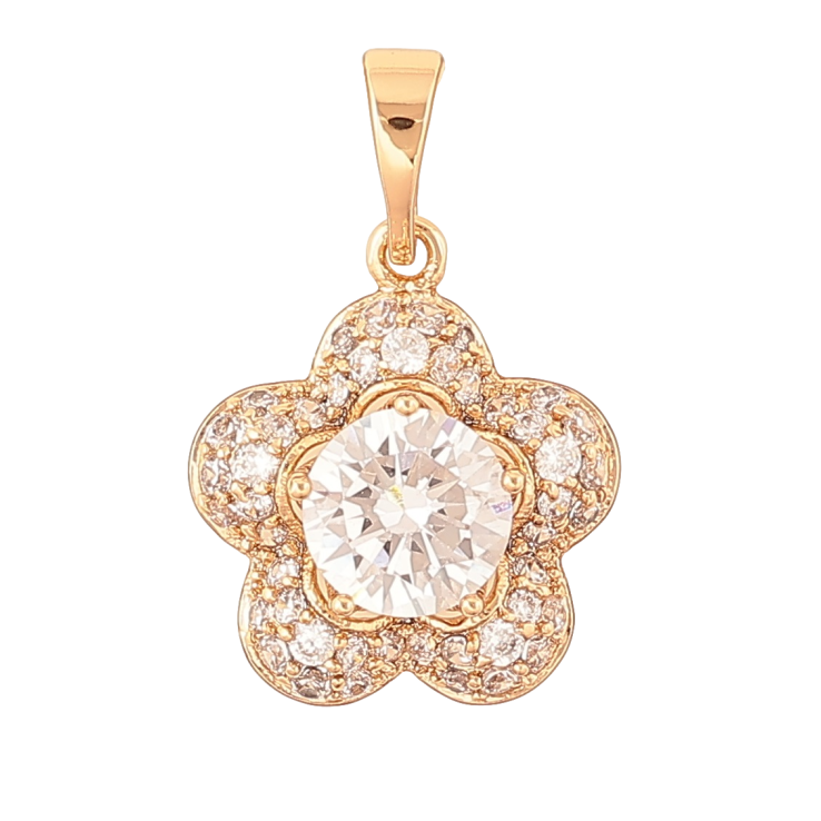 Кулон Xuping Позолота 18K Кристальный цветочек для цепочки до 5мм фото №21