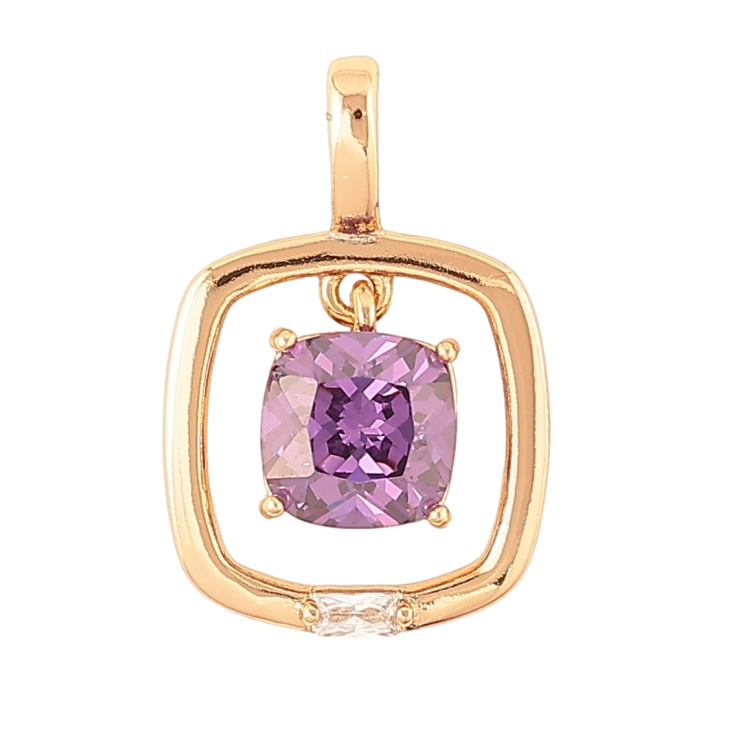 Кулон Xuping Позолота 18K Подвеска сиреневый кристалл для цепочки до 2мм фото №11
