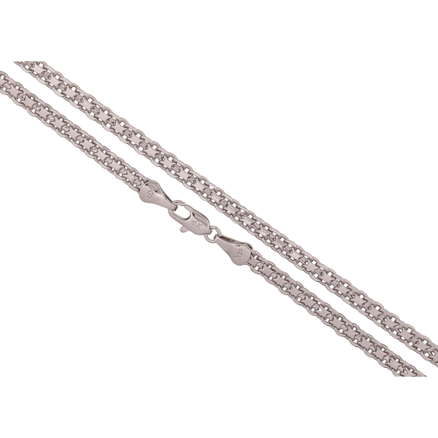 Цепочка Xuping Родий Плетение Итальянский Бисмарк длина 45см х 4мм фото №1