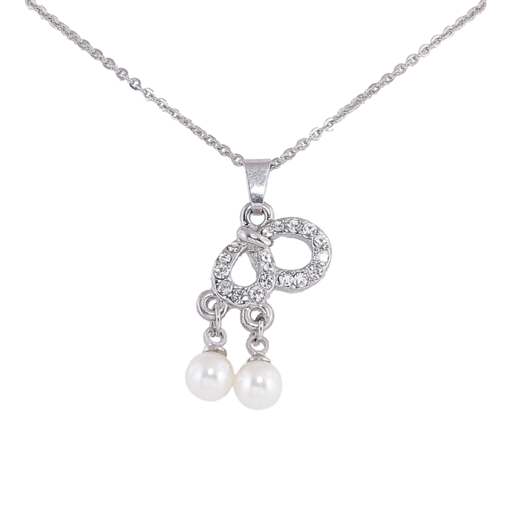 Подвеска на цепочке Бант с жемчужными подвесками длина 41-45см х 1.5мм фото №23