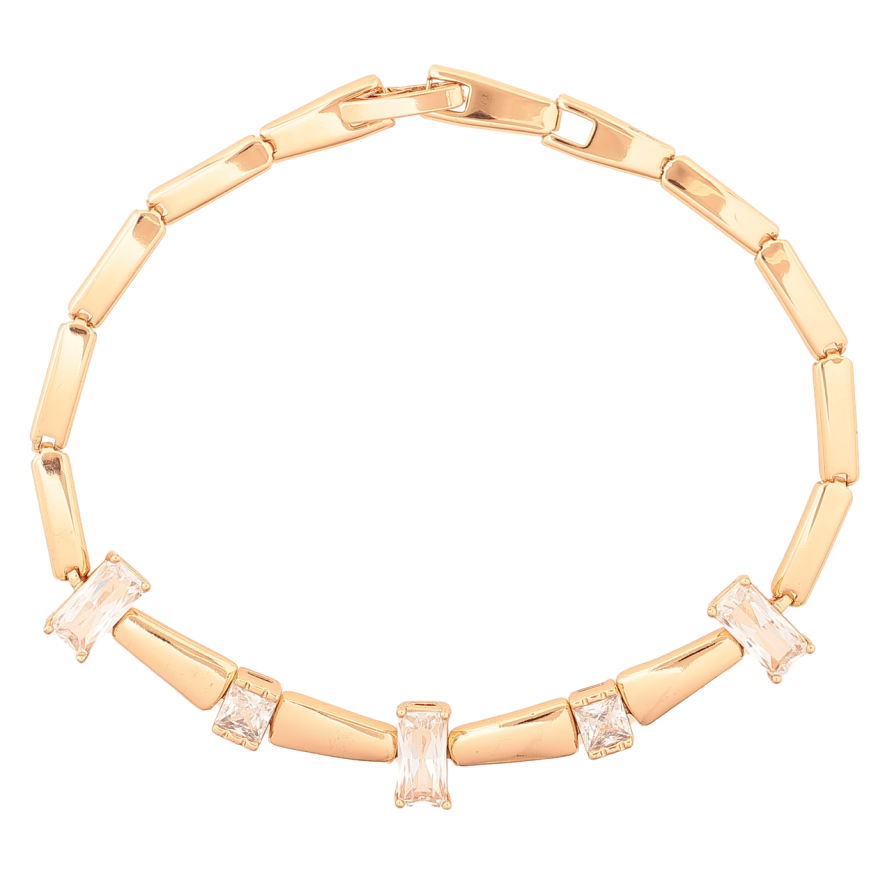 Браслет Xuping Позолота 18K Кристальные вставки размер 19см х 3-7мм фото №1