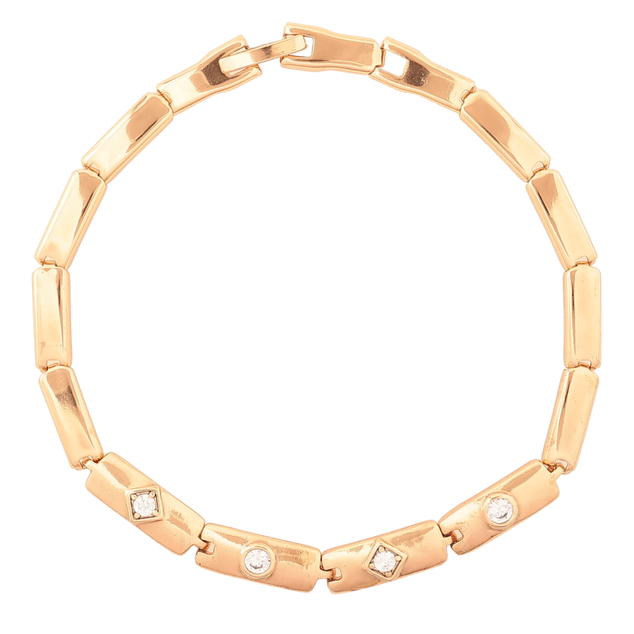 Браслет Xuping Позолота 18K Кристальные вставки размер 19см х 4-5мм фото №1