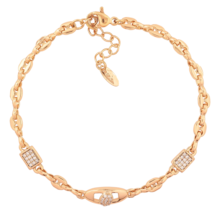 Браслет Xuping Позолота 18K Декоративный узор с кристаллами размер с доп. цепочкой 17.5-20.5см х 4-5мм фото №17 Браслет Xuping Позолота 18K Декоративный узор с кристаллами размер с доп. цепочкой 17.5-20.5см х 4-5мм фото №17