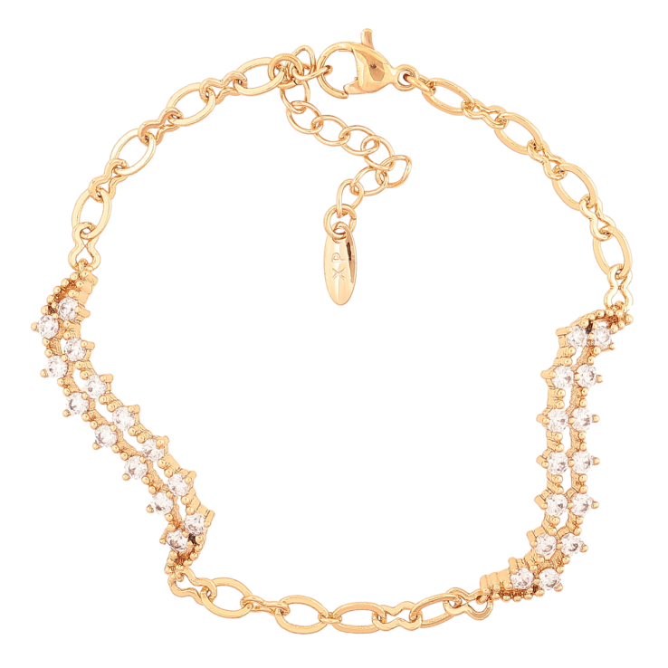 Браслет Xuping Позолота 18K Цепочка с кристальными вставками размер с доп. цепочкой 17-20см х 4мм фото №10