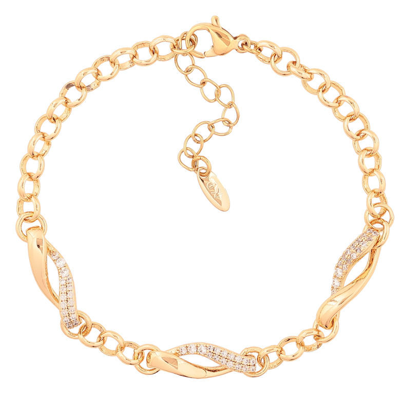 Браслет Xuping Позолота 18K «Ланцюжок з декоративними вставками» розмір з доп. ланцюжком 17-20см х 5-6мм фото №1 Браслет Xuping Позолота 18K «Ланцюжок з декоративними вставками» розмір з доп. ланцюжком 17-20см х 5-6мм фото №1